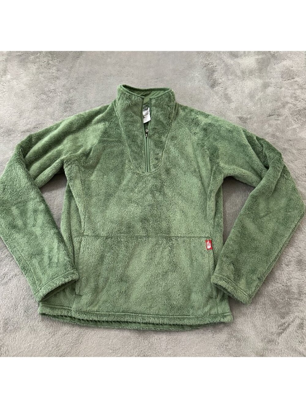 The North Face Green Fuzzy Pullover Fleece Sherpa Sweater MEDIUM